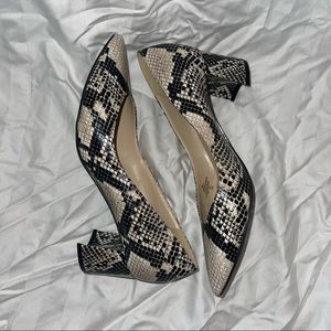 Marc Fisher Snakeskin Chunky Heels